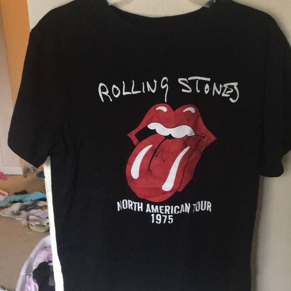 Rolling Stones North America tour 1975 womens t-shirt